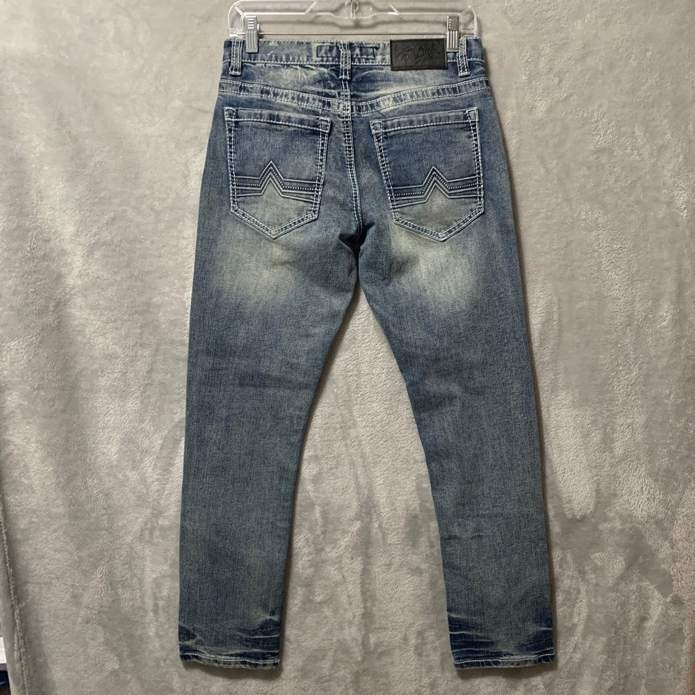 TRUE LUCK Men's Straight Leg  Blue Jeans 30X30